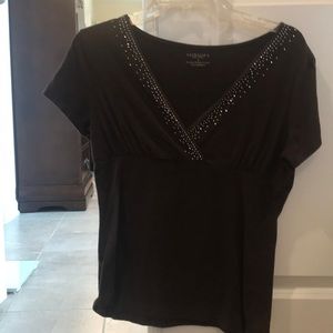 Brown embellished top